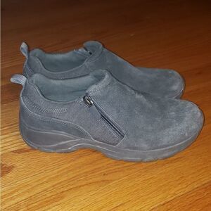 Lands End Gray suede leather mocs